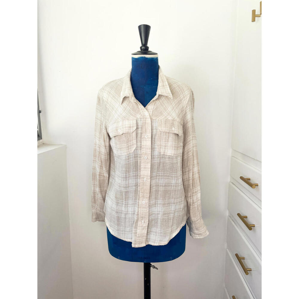 McGuire Beige Plaid Button-Up Shirt